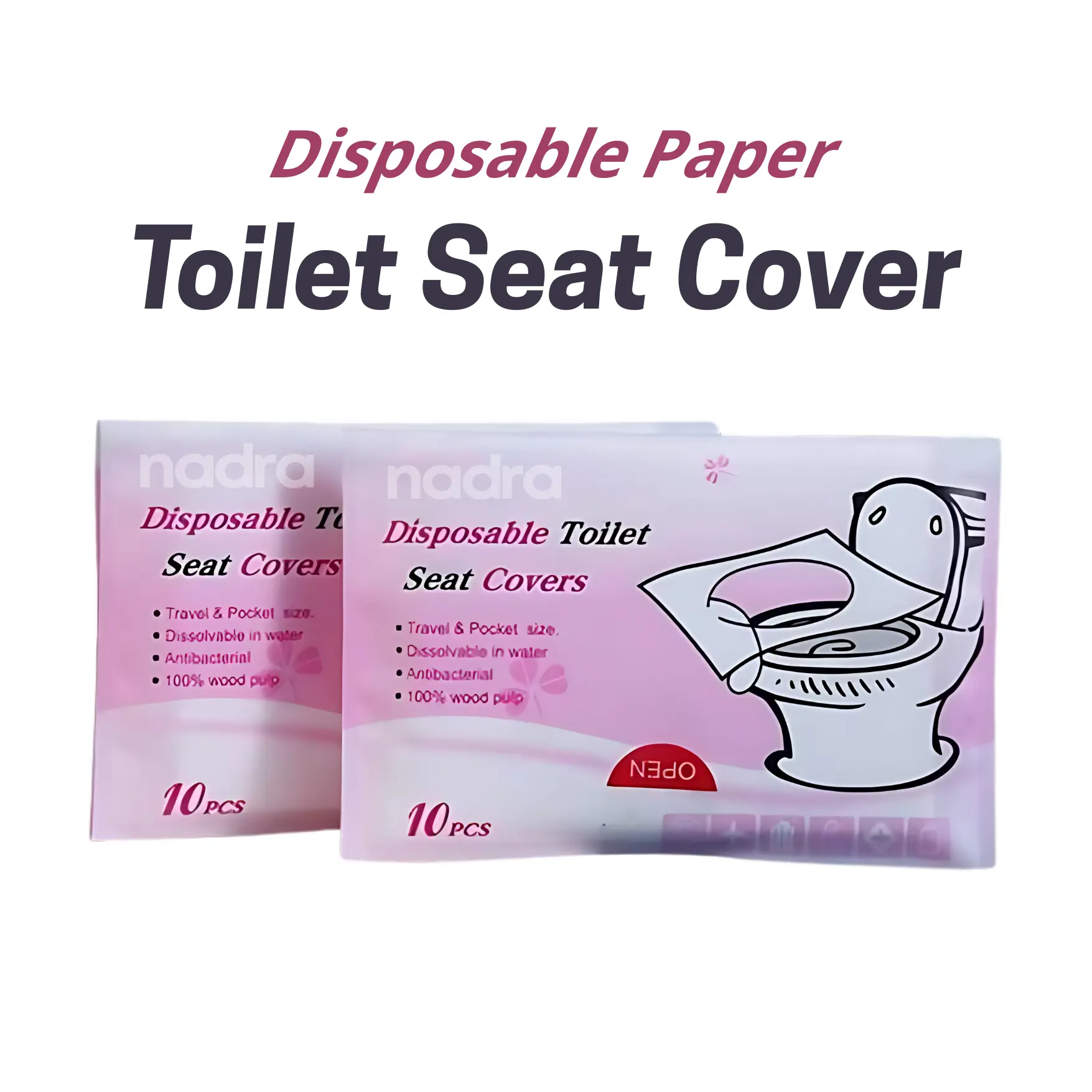 Picture of Disposable Paper Toilet Seat Covers | Biodegradable, Waterproof, Flushable Paper Toilet Seat Covers for Travel, Camping, Public Toilet, Restrooms, Washroom(10 packs-100pcs)