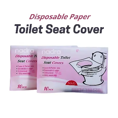 Picture of Disposable Paper Toilet Seat Covers | Biodegradable, Waterproof, Flushable Paper Toilet Seat Covers for Travel, Camping, Public Toilet, Restrooms, Washroom(5 packs-50pcs)