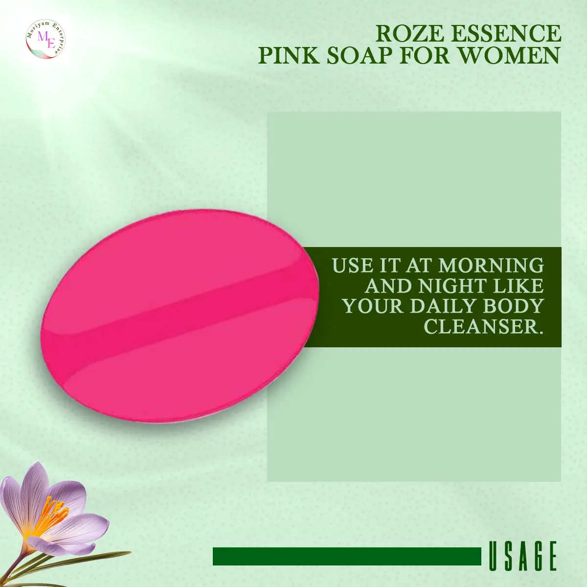 Picture of ROZE Essence Pink Soap For Women 30g(Pink,)