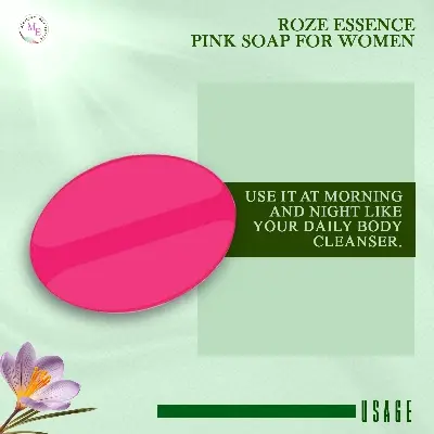 Picture of ROZE Essence Pink Soap For Women 30g(Pink,)