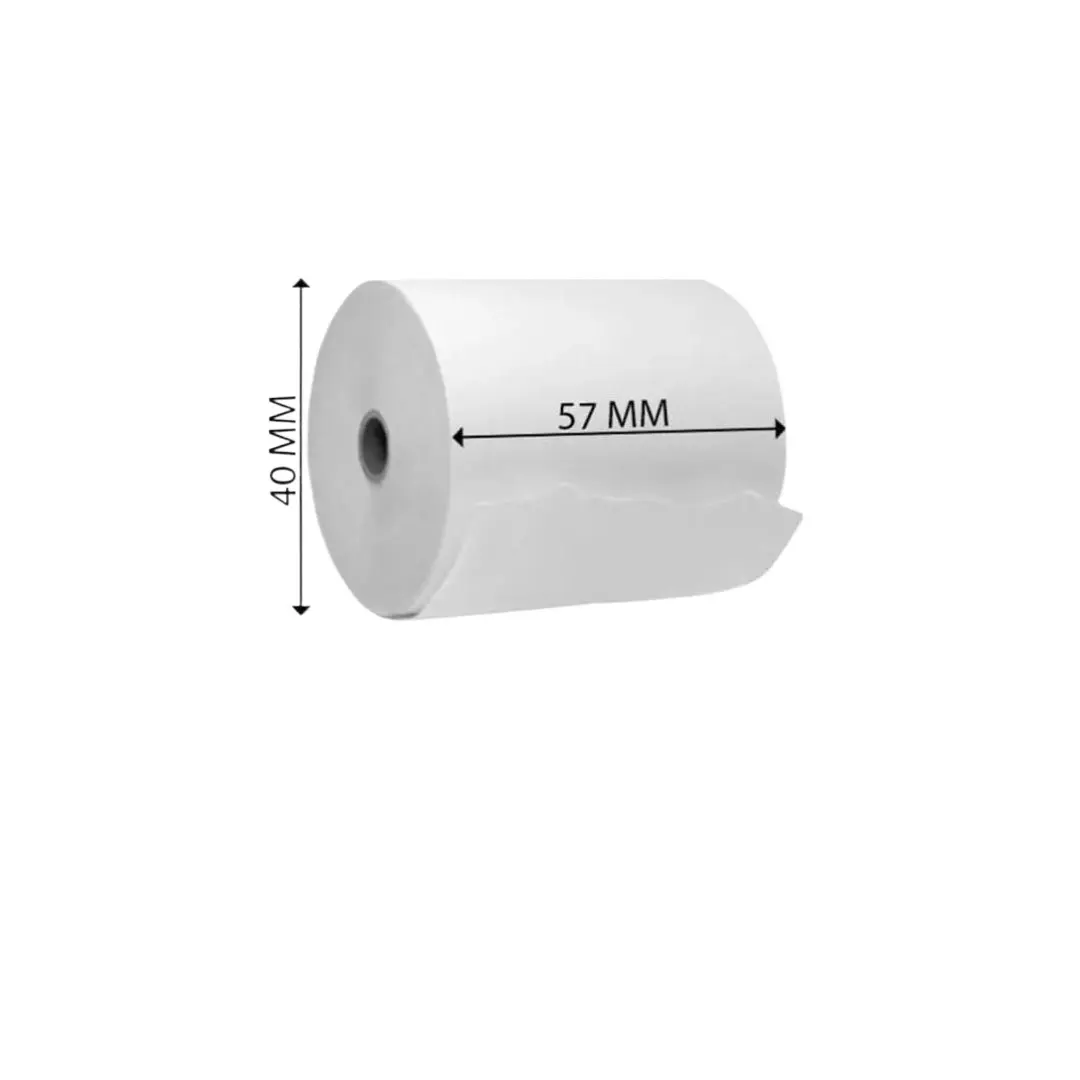Picture of 57×40mm Thermal Receipt POS Paper Roll – Compatible with 2-Inch (58mm) POS Printers, Ticketing, and Billing Printers – Fade-Resistant and Long-Lasting(50 Rolls)