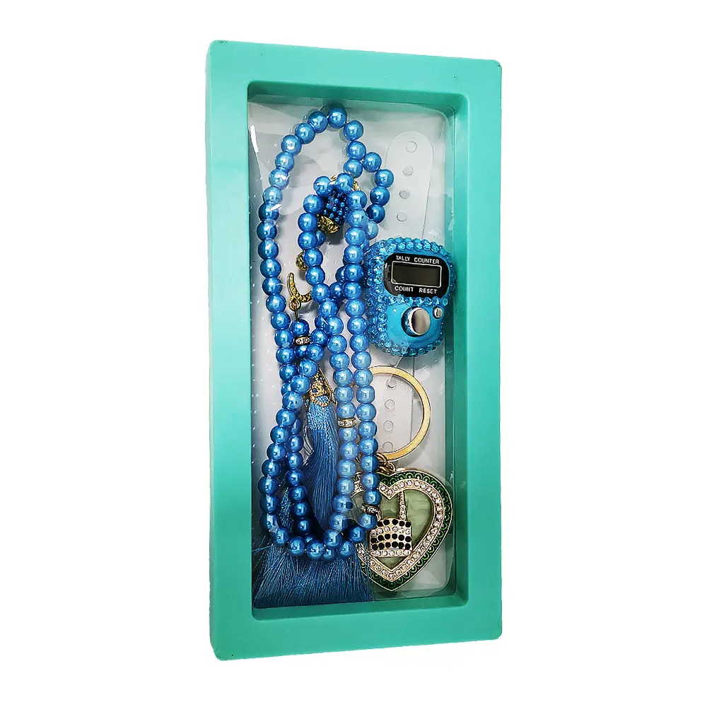 Picture of Tasbih Set with Digital Counter & Keyring  Complete Ramadan Prayer Counter Gift Set  Elegant Gift for Eid, Umrah, Hajj & Weddings  Premium Muslim Tally Counter(Blue)