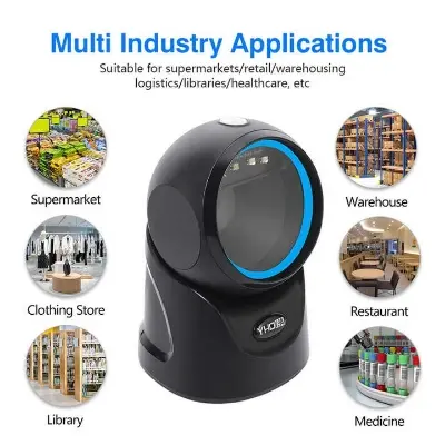Picture of Barcode Scanner Wired Handheld 1D+2D QR Code Reader Auto Scanning POS Scan for Inventory Scanning from Phone and Computer Screen(9601D-Desk-2D-Wired)