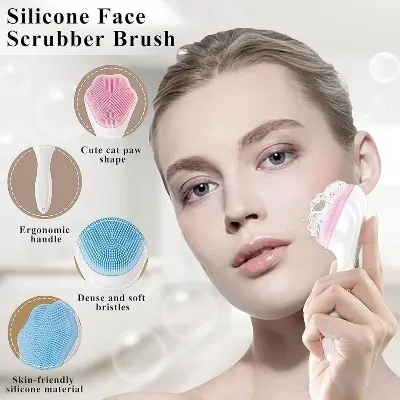 Picture of Silicone Face Scrubber exfoliating Brush Handheld Silicone Cleansing Brush Tools for Face