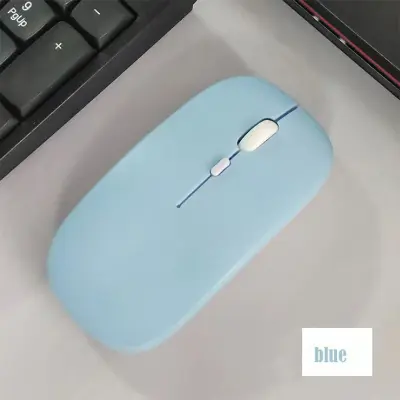 Picture of Bluetooth Mouse for Laptops, Desktops, Tablets, iPads, iPhones, and Smartphones  Dual-Mode 2.4GHz Optical Rechargeable Wireless Mouse  Stylish, Ergonomic, Ultra-Slim Design-Nadra-NM01(Blue)