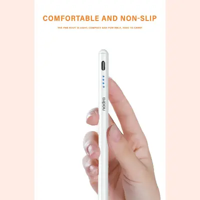 Picture of Universal Stylus Pen for All Touchscreen Devices  Perfect for Tablets and Mobile Phones  Capacitive Touchscreen Pen Compatible with Android, iOS, and Windows  Magnetic Attachment for Samsung, Huawei, Apple, Xiaomi, and Realme Tablets  By Nadra(White)