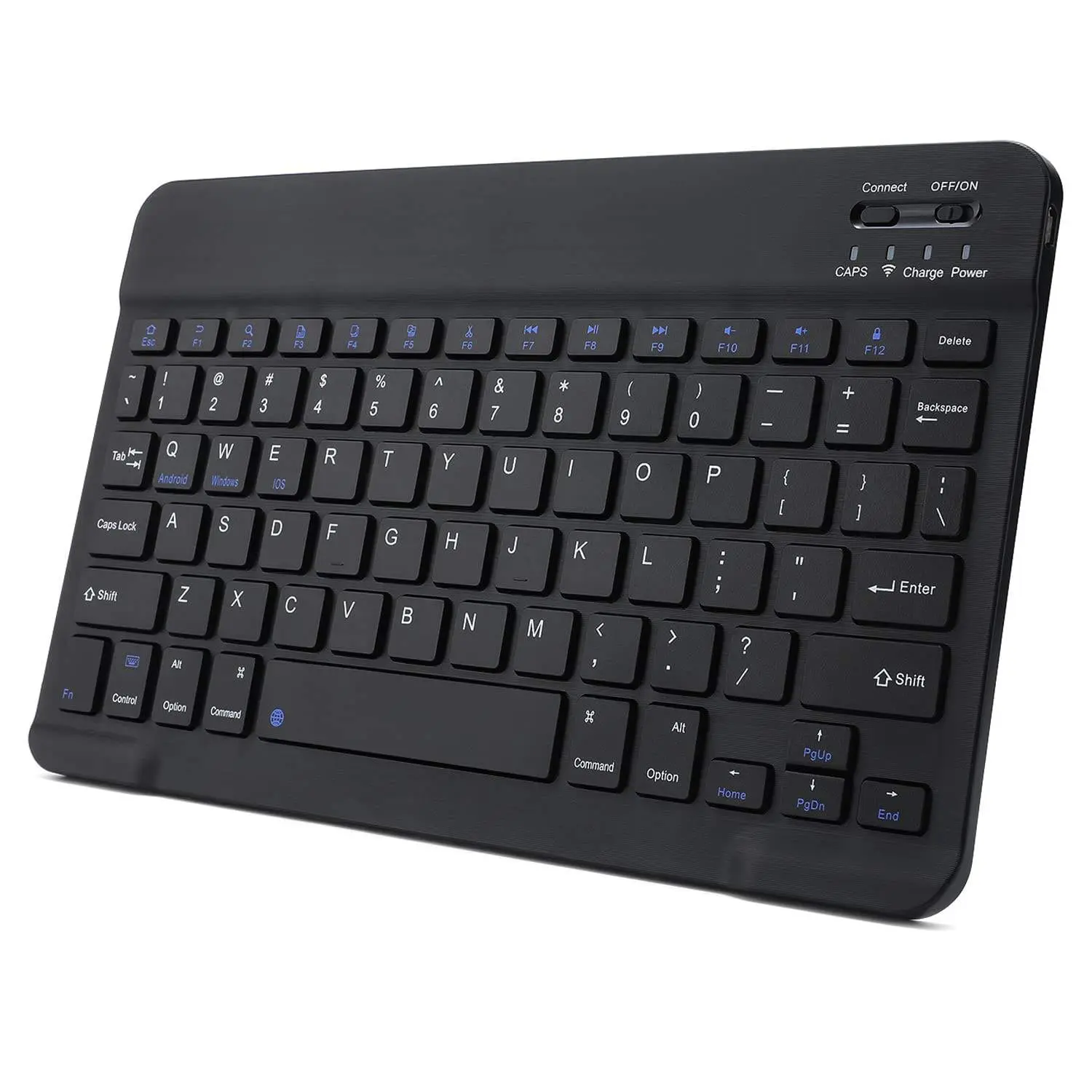 Picture of Bluetooth Keyboard Rechargeable for Tablets, iPads, iPhones, Smartphones, and Laptops  Stylish, Ergonomic, Ultra-Slim Rechargeable Wireless Mini Nadra Keyboard  Ideal for professionals, students, and travelers(Black)