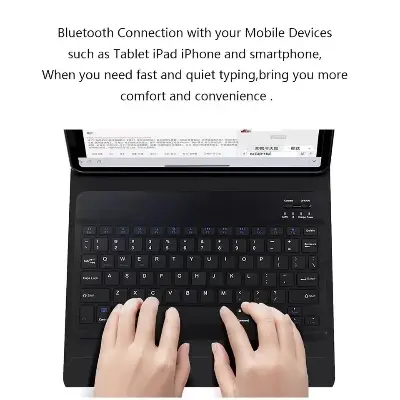 Picture of Bluetooth Keyboard Rechargeable for Tablets, iPads, iPhones, Smartphones, and Laptops  Stylish, Ergonomic, Ultra-Slim Rechargeable Wireless Mini Nadra Keyboard  Ideal for professionals, students, and travelers(Black)