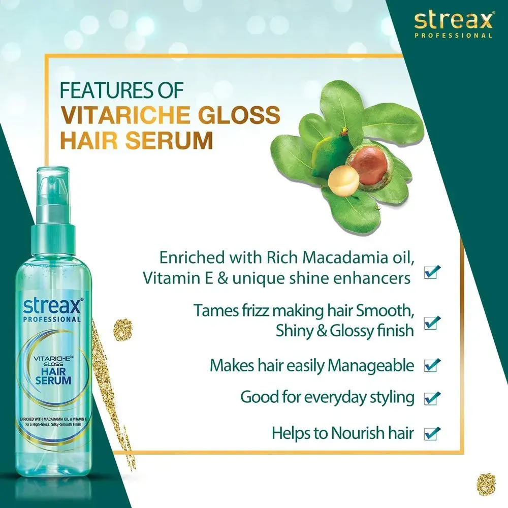 Picture of Streax Professional Vitariche Gloss Hair Serum 115ml