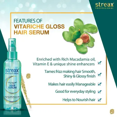 Picture of Streax Professional Vitariche Gloss Hair Serum 115ml