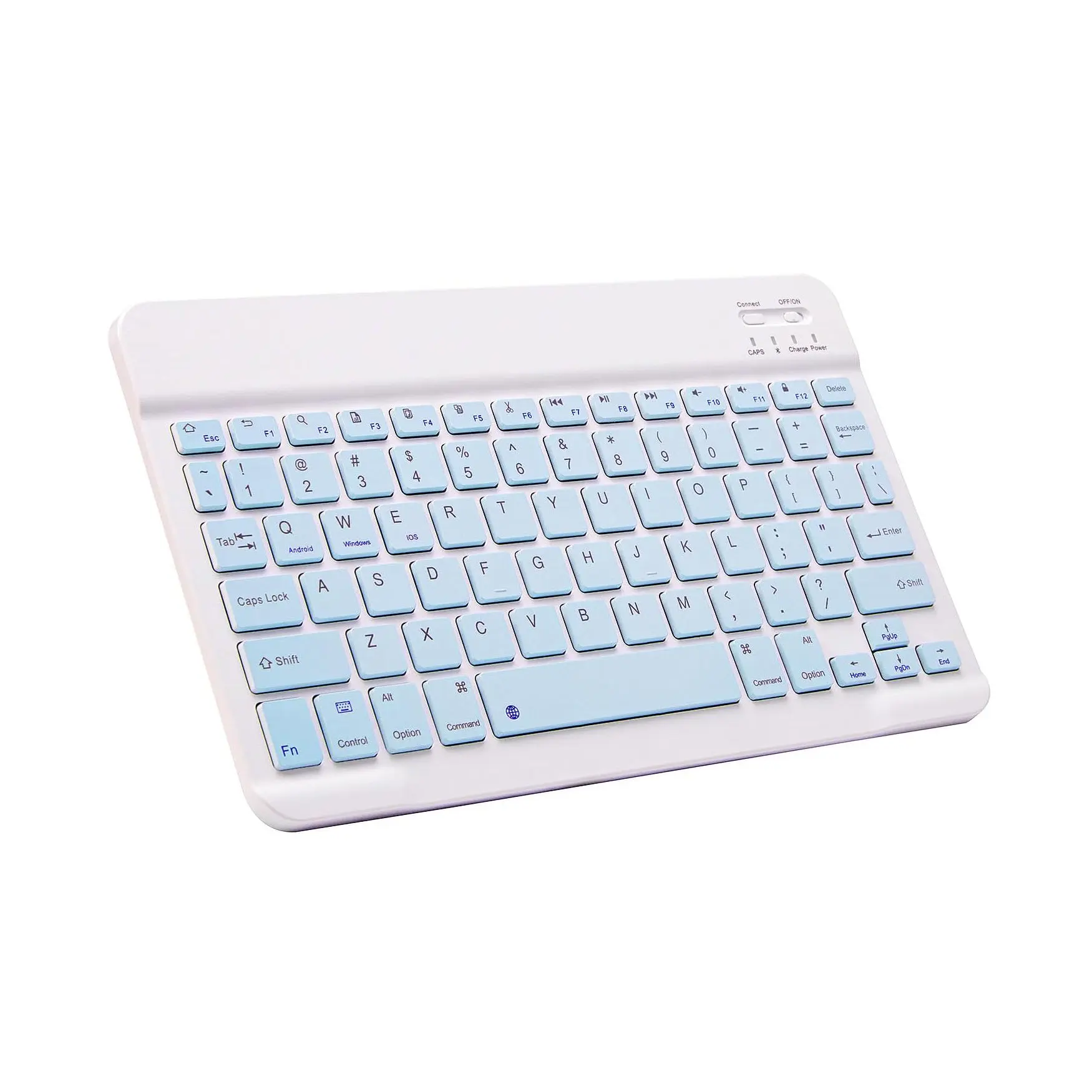 Picture of Rechargeable Bluetooth Keyboard for Tablets, iPads, iPhones, Smartphones, and Laptops  Sleek, Ergonomic, Ultra-Slim Wireless Mini Nadra Keyboard  Perfect for professionals, students, and travelers alike.(Blue)