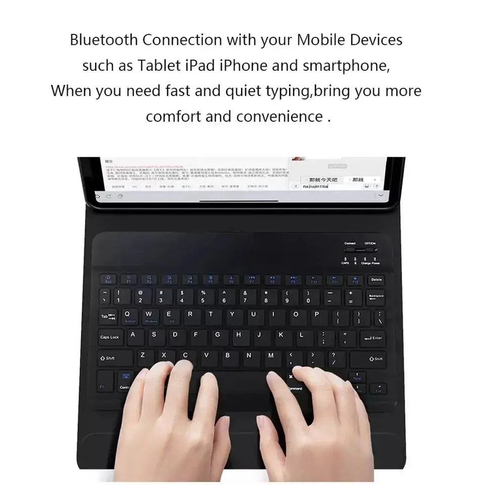 Picture of Rechargeable Bluetooth Keyboard for Tablets, iPads, iPhones, Smartphones, and Laptops  Sleek, Ergonomic, Ultra-Slim Wireless Mini Nadra Keyboard  Perfect for professionals, students, and travelers alike.(Black)