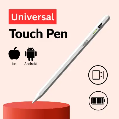 Picture of Touch Pen for Tablets, Smartphones - Perfect for Drawing, Writing, Scrolling  Universal Stylus Pen - Magnetic Capacitive Touchscreen Pen Compatible with Android, iOS, Windows  Fit for Samsung, Huawei, Apple, Xiaomi, Realme Tablets  Nadra(White)