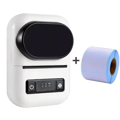 Picture of Multifunctional Label Printer 58mm Portable Thermal POS Receipt All-In-One Bluetooth Mobile Printer For Printing Labels, Tags, Name, Price, Barcode Label Maker, Direct Thermal Printing Tech - Nadra PT-260(White)
