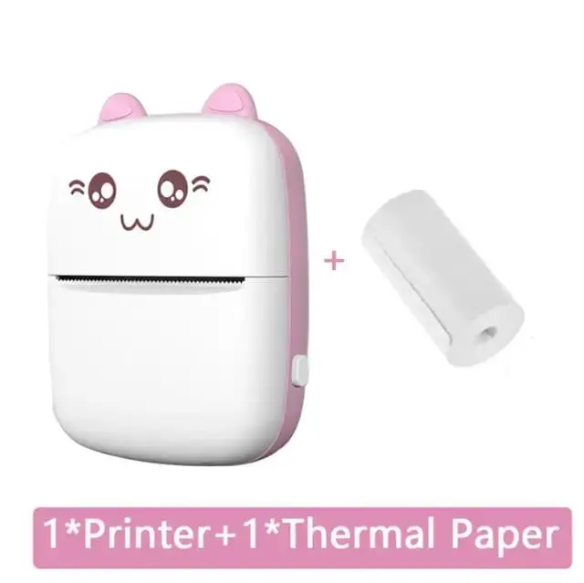 Picture of Portable Mini Printer | Compatible with iOS & Android | Wireless Bluetooth Thermal Printing | Great for Printing Text Messages, Labels, Photos, DIY Projects, Notes, and Creating Posters | Mini Pocket Printer | Ideal for Students, Teachers, and Creatives(Pink)