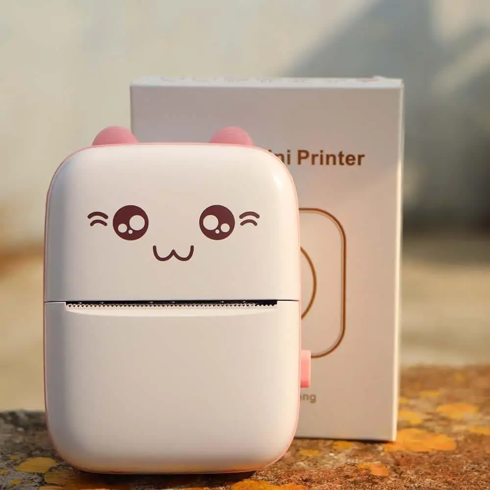 Picture of Portable Mini Printer | Compatible with iOS & Android | Wireless Bluetooth Thermal Printing | Great for Printing Text Messages, Labels, Photos, DIY Projects, Notes, and Creating Posters | Mini Pocket Printer | Ideal for Students, Teachers, and Creatives(Pink)
