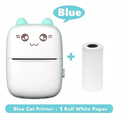 Picture of Portable Mini Printer | Compatible with iOS & Android | Wireless Bluetooth Thermal Printing | Great for Printing Text Messages, Labels, Photos, DIY Projects, Notes, and Creating Posters | Mini Pocket Printer | Ideal for Students, Teachers, and Creatives(Blue)