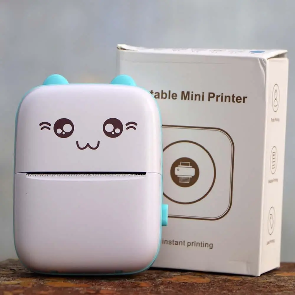 Picture of Portable Mini Printer | Compatible with iOS & Android | Wireless Bluetooth Thermal Printing | Great for Printing Text Messages, Labels, Photos, DIY Projects, Notes, and Creating Posters | Mini Pocket Printer | Ideal for Students, Teachers, and Creatives(Blue)