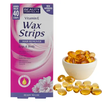 Picture of Wax Strips Vitamin E 40 pcs Hair Remover For Leg & Body(Pink)