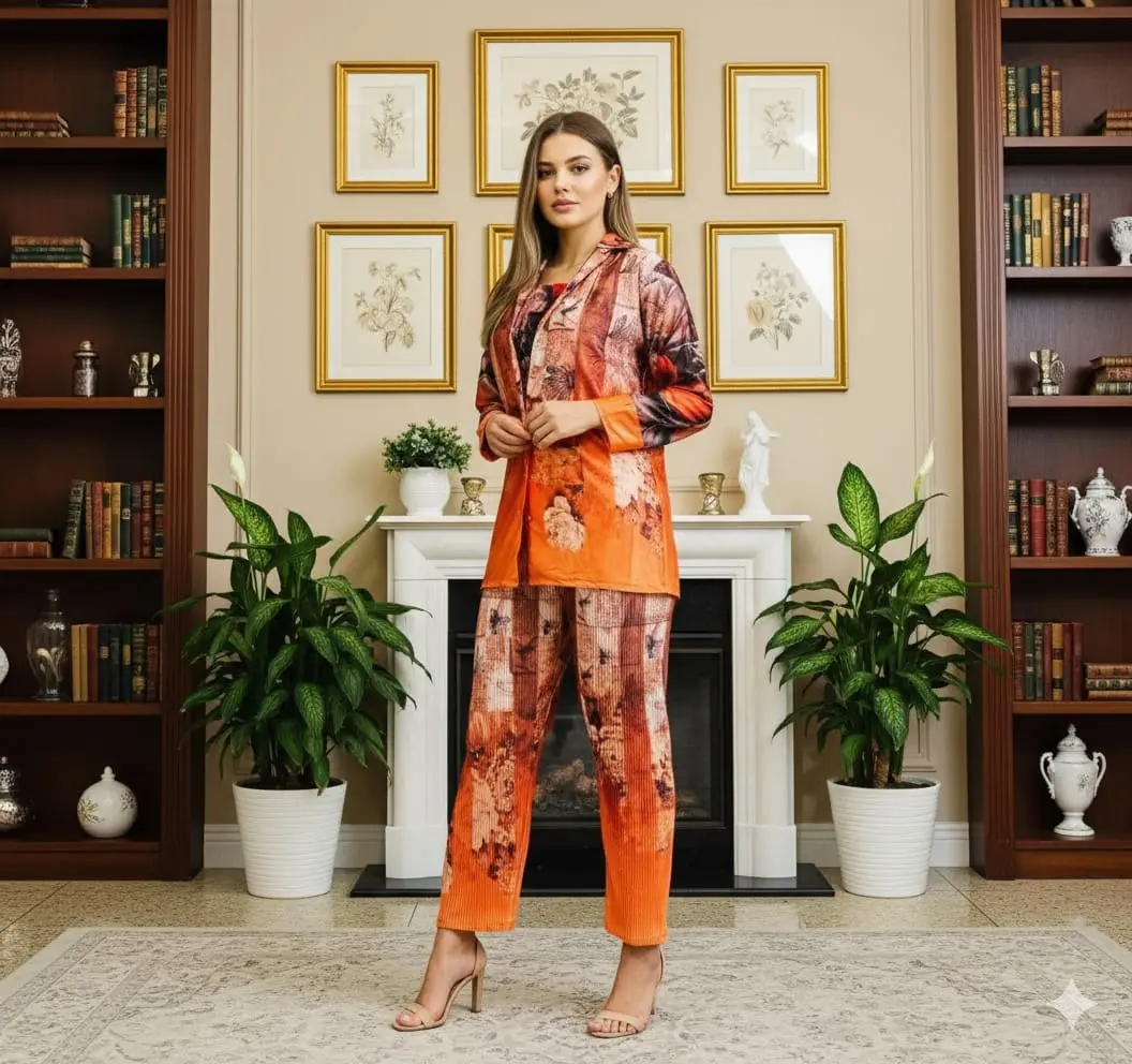 Picture of Premium quality fabrics five part nightdress for woman Nighty