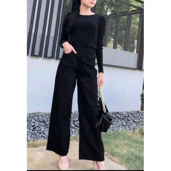 Picture of Ladies Stylish Denim Jeans Plazzo New Trendy look Jeans Pant for Women