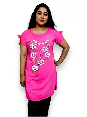 Picture of Cotton Short Sleeve Ladies Round Neck Casual T Shirts