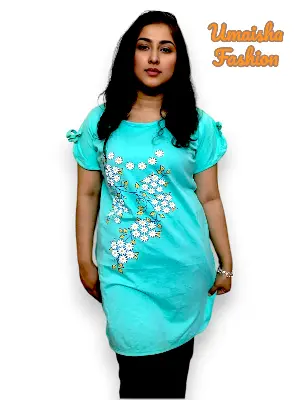 Picture of Cotton Short Sleeve Ladies Round Neck Casual T Shirts