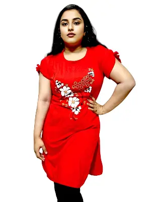 Picture of Cotton Short Sleeve Ladies Round Neck Casual T Shirts