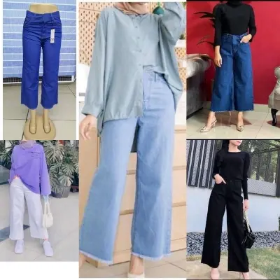 Picture of Denim Plazzo pant Stylish new Trendy look Jeans Pant For Women
