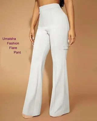 Picture of Women Flare Pants, Classic Mid Waist Solid Color Stretchy jorjet Bottom Pants