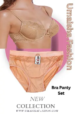 Picture of Foam Padded Bra and Silk Panty set for woman