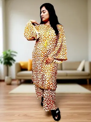 Picture of Fashion and comfort together fita round neck tie style fine cotton 2 pis salwar kamiz for woman  কামিজ উইথ সাইট পকেট ফাইন কটন ফ্যাব্রিকের ২ পিছ সেট .