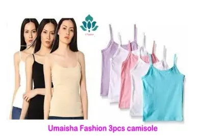 Picture of 3 Pcs Ladies Camisole For All Season Use Cotton Cami Dress Tank tops .