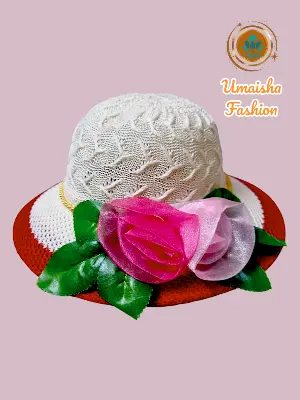 Picture of Kids  Girls  Cute Flower Summer Beach wear and Outdoor wear Sun Protected Hat