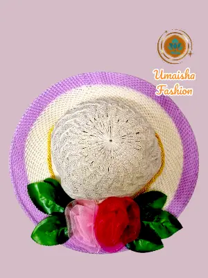 Picture of Kids  Girls  Cute Flower Summer Beach wear and Outdoor wear Sun Protected Hat