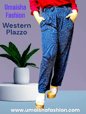 Picture of Western Fashion Ladies Glitter Palazzo Pant.
