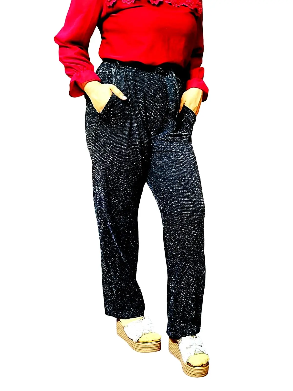 Picture of Western Fashion Ladies Glitter Palazzo Pant.