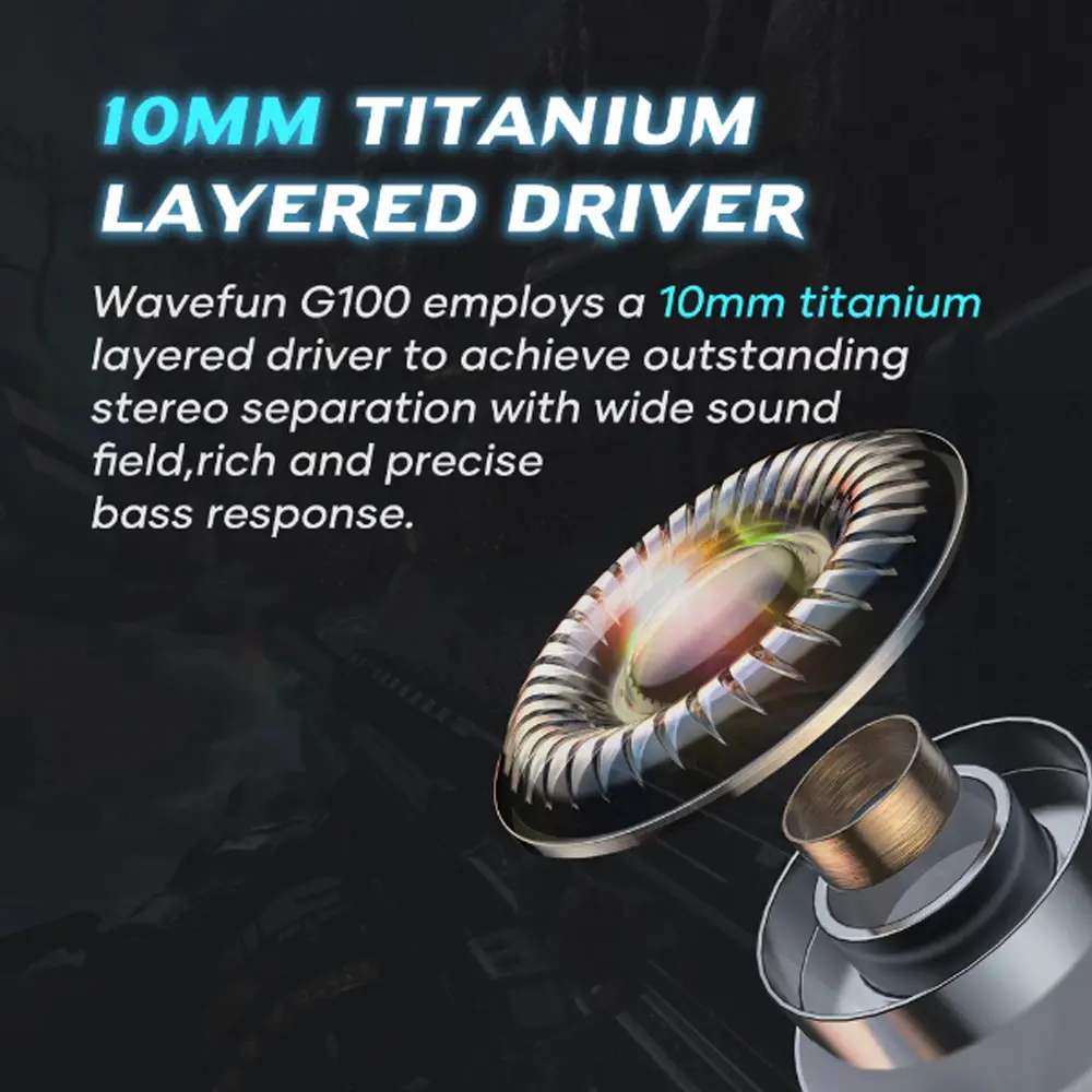 Picture of Wavefun G100 Wireless Gaming Bluetooth Earbuds - Gray - Earbuds