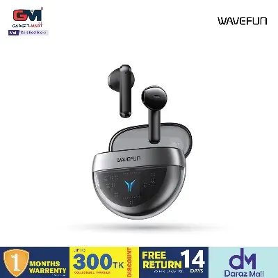 Picture of Wavefun T200 Wireless Transparent Box Earbuds - Black - Black