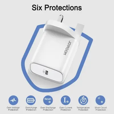 Picture of Joyroom 20W PD Fast Wall Charger Nano Fast Charger For IPhone 14 Compact Fast Charger UK Plug - White
