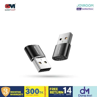 Picture of Joyroom S-H152 USB male to Type-C female adapter - 2pcs - Black