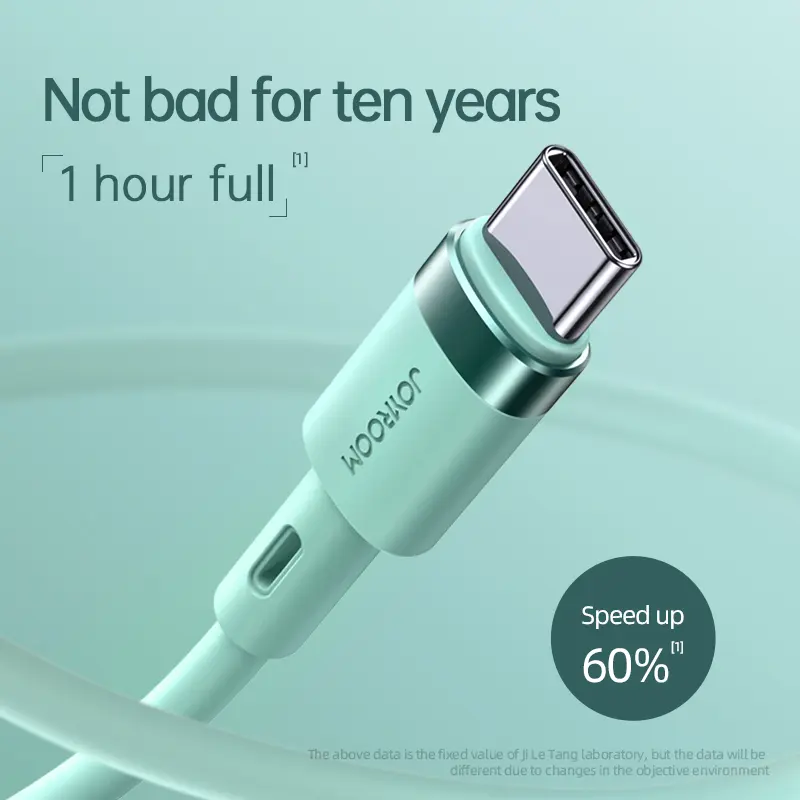 Picture of Joyroom S-1830N9 Type-c to Type-c Silicone Data Cable 1.8M - Green - Green