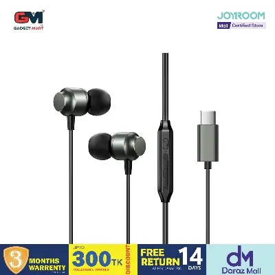 Picture of Joyroom JR-EC06 Dual Dynamic wired Type-C Earphone - Black