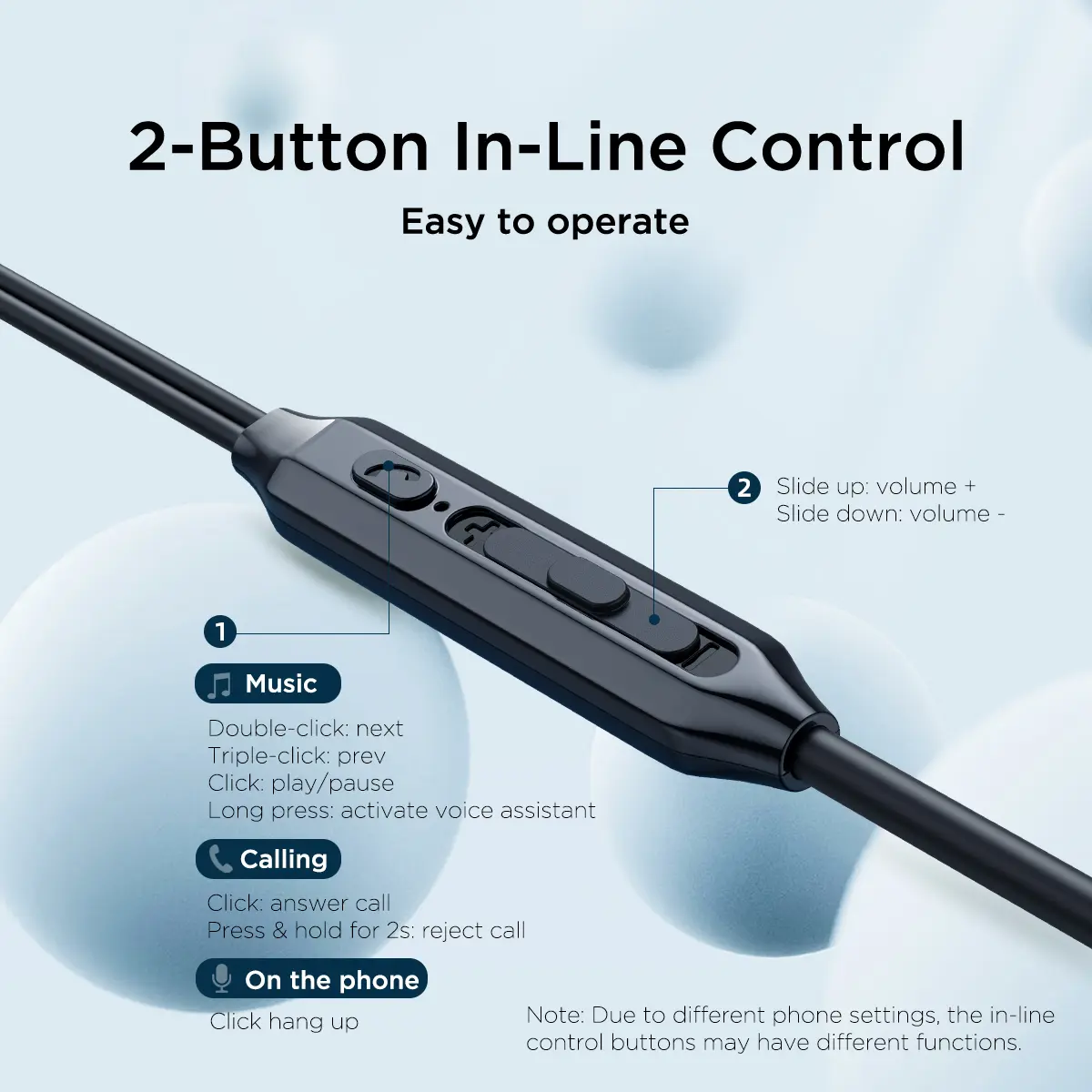 Picture of Joyroom JR-EC06 Dual Dynamic wired Type-C Earphone - Black