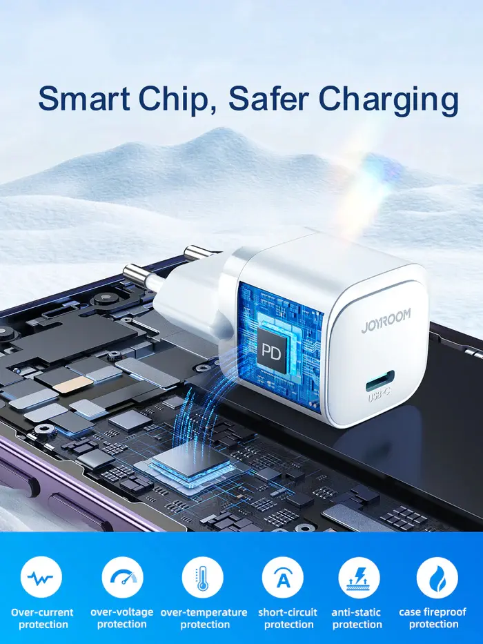 Picture of Joyroom JR-TCF02 PD 20W Mini intelligent fast charger (EU Plug) - White - White