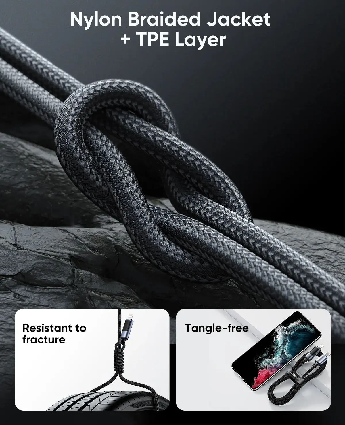 Picture of JOYROOM S-CC100A16 Prism Series 100W Type-C to Type-C Digital Display Fast Charging Data Cable – 1.2M - Black