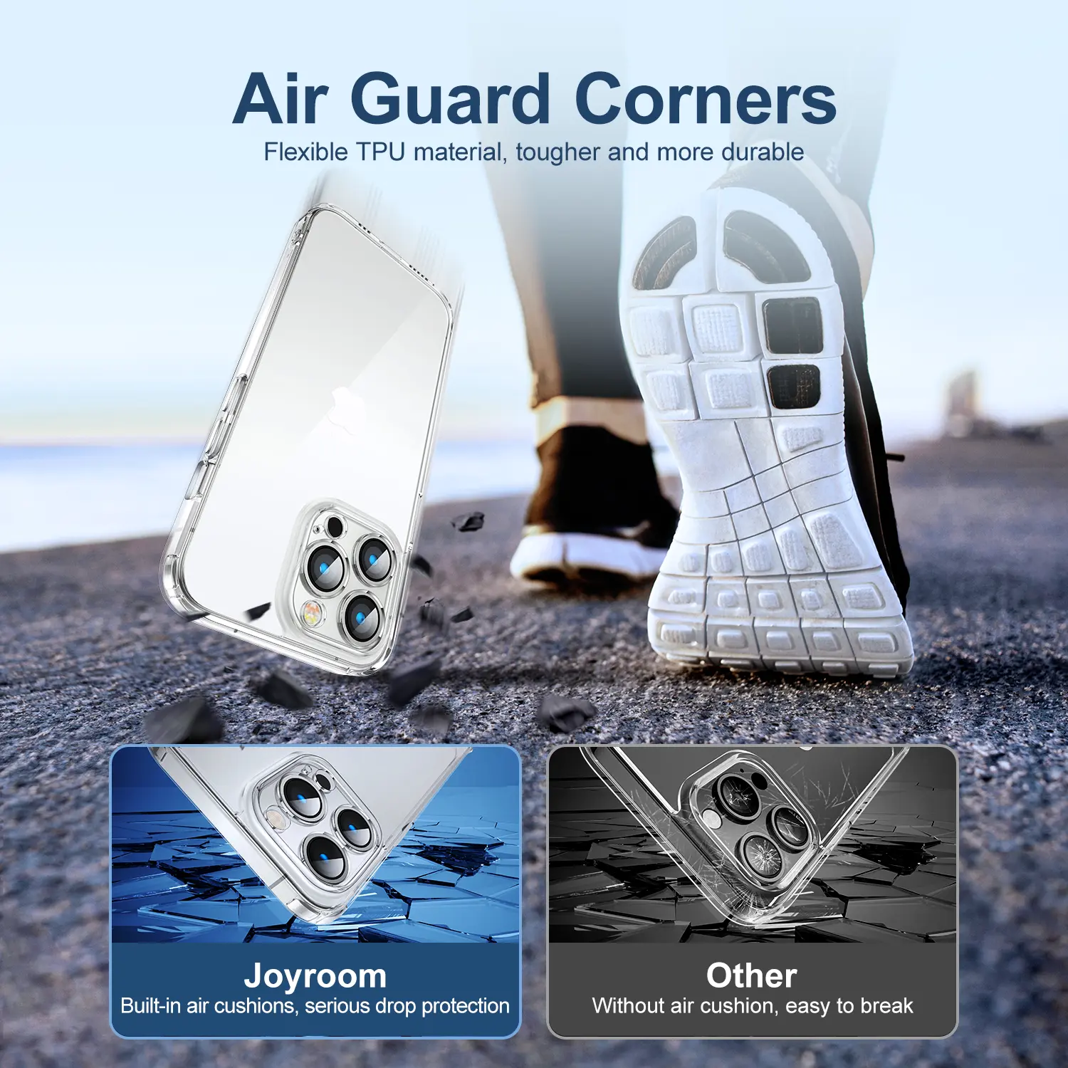 Picture of Joyroom JR-14D4 14D Anti-Yellow Transparent Clear Cover Case for iPhone 14 Pro & iPhone 14 Pro Max - Transparent