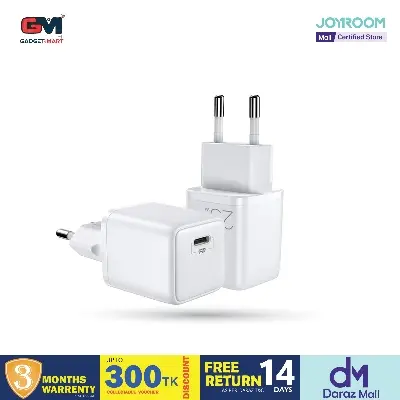 Picture of Joyroom L-P251 Fast USB Type C 25W 3A Wall Charger  -  White (EU Plug) - White