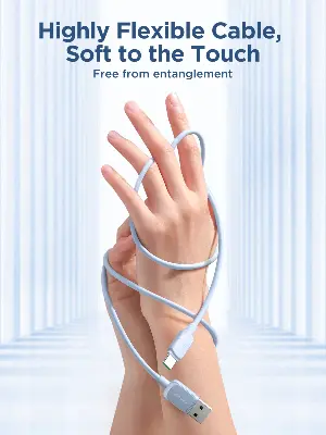 Picture of JOYROOM S-AC027A14 Multi-Color Series 3A USB-A to Type-C Fast Charging Data Cable 1.2m-Blue - Blue