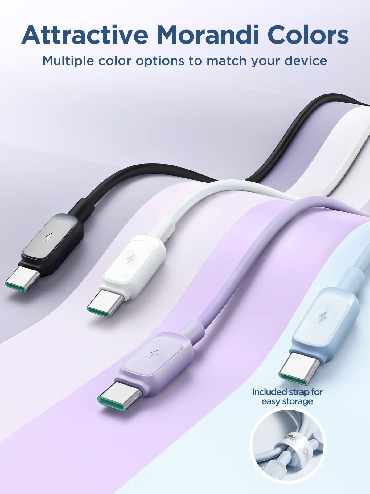 Picture of JOYROOM S-AC027A14 Multi-Color Series 3A USB-A to Type-C Fast Charging Data Cable 1.2m-Blue - Blue